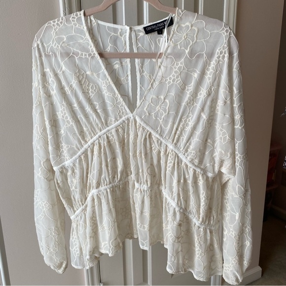 Anthropologie Central Park West Ruffle Lace Paisley Blouse Size S - Picture 1 of 6